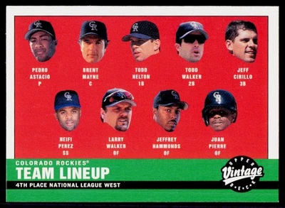 2001 Upper Deck Vintage #340 Colorado Rockies   Team Card - Image 1 of 2