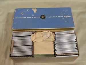 Vintage 50 Davidson Star D Metal 2-1/4 x 2-1/4 Film Slide Binders Mostly Unused - Imagen 1 de 5