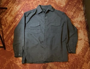 Bruno Mens Sueded Microfiber Charcoal Gray Button Up Size L - Picture 1 of 9