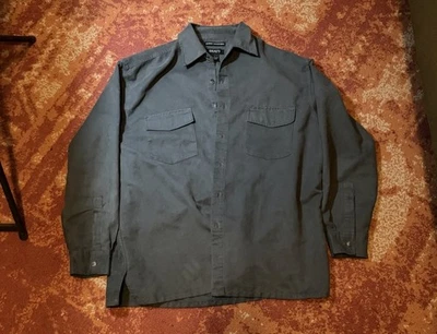 Bruno Mens Sueded Microfiber Charcoal Gray Button Up Size L - Image 1 of 4