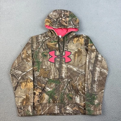 Sudadera con Capucha Under Armour Realtree Camuflada Para Mujer Mediana Rosa Caliente Logo Semi-Ajustada Jersey Foto 1 de 4