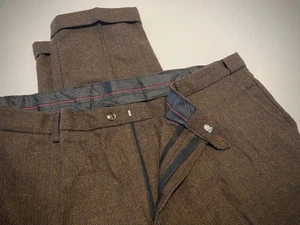 Vintage Anzug-Hose – Tweed / Herringbone - braun W36 - Bild 1 von 3