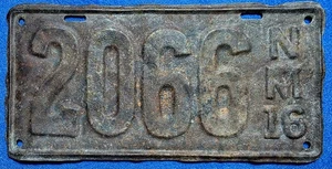 RAR Oldtimer 1916 New Mexico Nummernschild 2066 sehr restauriert - Bild 1 von 2