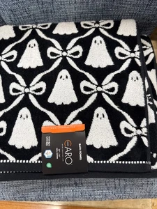 (1) CARO Halloween Ghosh Schleife schwarz weiß Badetuch wendbar ~Neu~ - Bild 1 von 3