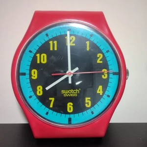 Orologio da parete Swatch Blue Racer Maxi (prodotto in Svizzera, 1987) - Foto 1 di 19