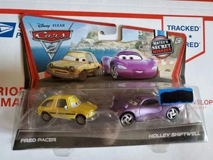Paquete de 2 momentos de película de Disney Cars FRED FISBOWSKI HOLLEY SHIFTWELL no como nuevo - Imagen 1 de 3