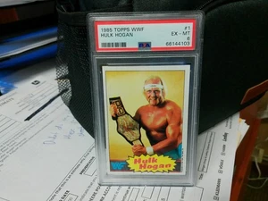1985 Topps WWF Hulk Hogan #1 PSA 6 EX-MT Title Belt Yellow Background Variant - Picture 1 of 3