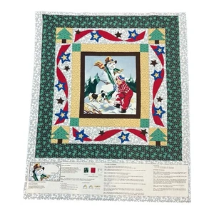 Cover Story Snow Fun Quilt Panel Thimbleberries RJR Fabric 2008 Retro Graphic - Picture 1 of 10