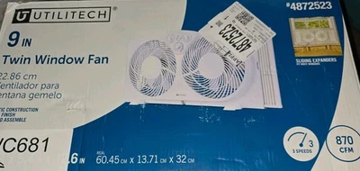 Utilitech 9-in 120 -Volt 3 -Speed Indoor White Window Fan - Image 1 of 2