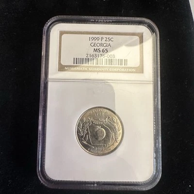 1999-P GEORGIA STATE QUARTER 25c CLAD NGC MS65 US Graded Coin - Image 1 of 4
