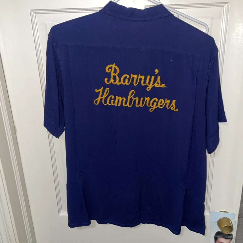 1950s Barry’s Hamburgers Large Bowling Shirt Chainstitch Rockabilly Nat Nast - Image 1 of 4