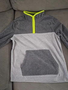 Neu mit Etikett Größe 12 1/4-Reißverschluss Oshkosh B'Gosh hell- und dunkelgrauer Pullover Fleecepullover - Bild 1 von 3