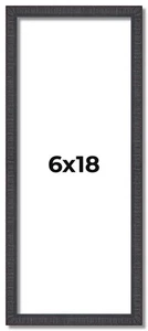 6x18 Rustic Brown Real Wood Picture Frame Width 0.75 inches | Interior Frame Dep - Picture 1 of 9
