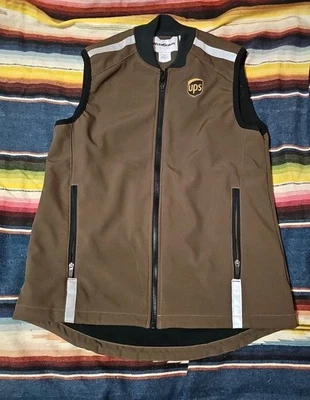 UPS Brown WEARGUARD Reflective Softshell Uniform Vest Sz Small 1 - Image 1 of 3