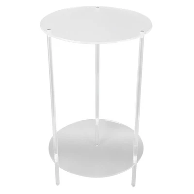 Clear Acrylic Side Table 2 Tier Round Top Nightstand Small Modern End Table For - Image 1 of 4