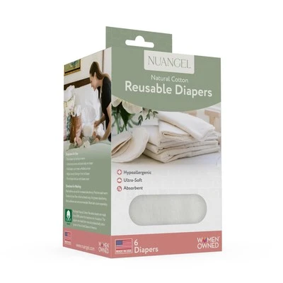 Pañales de tela preplegables: algodón natural, pañales de tela reutilizables para bebés, lavables... Foto 1 de 4