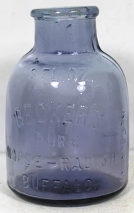 c1900 VASO BOTTIGLIA CIBO VIOLA BLUASH - BECKER'S PURE HORSE - RAVANELLO BUFALO - Foto 1 di 4