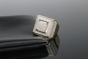 VENTA INMOBILIARIA: ENORME Anillo Cuadrado XL Lab Sim Diamantes VVS1 Ice Out 21g Talla 11 - Imagen 1 de 5