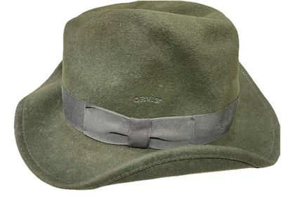 Sombrero de Colección Orvis Fedora Para Hombres Verde Oliva Lana Preppy Fieltro Ligero Embalable Ejército Foto 1 de 4