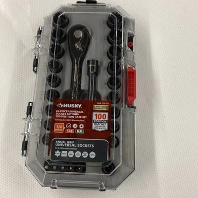 Husky 26-Piece Universal Socket Set with 100 Position Ratchet – 1008 255 497 - Image 1 of 3