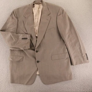 VTG Stafford Jacket XL 46R Tan Brown Prince of Wales Check Glen 100% Wool Blazer - Picture 1 of 17