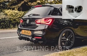 Black Rear Diffuser And Exhaust Tips 4” Outlet For BMW M140i M135i 2015-2019 - Picture 1 of 9