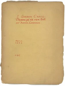 Edward Gordon Craig / “E GORDON CRAIG L’HOMME QUI N’A RIEN FAIT” 1936 - Picture 1 of 2