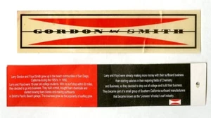 G&S Gordon and Smith Surfboards Skateboards rot Vintage Surfing DECAL mit Info 02 - Bild 1 von 3