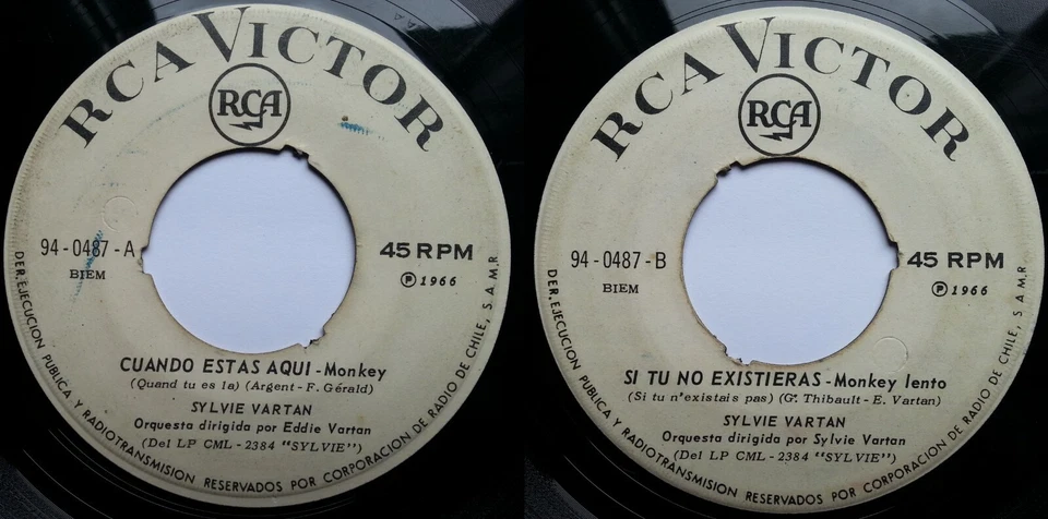 SYLVIE VARTAN QUAND TU ES LA/SI TU N'EXISTAIS PAS 1966  RARE CHILEAN PRESS ONLY! - Image 1 of 4