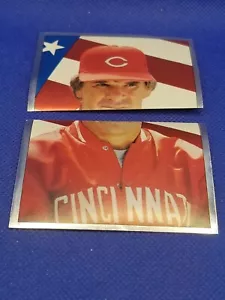 Album adesivi 1986 O-Pee-Chee OPC PETE ROSE FOILS #1 e #2 AA3048 - Foto 1 di 2