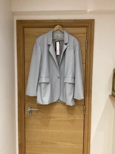 Chaqueta BADGLEY MISCHKA Damas Vegano Cuero Efecto Polvo Azul Nueva con Etiquetas Talla 24 - Imagen 1 de 8