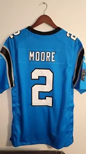 NIKE NFL CAROLINA PANTHERS DJ MOORE BLUE MEN'S JERSEY SIZE M - Picture 1 of 3