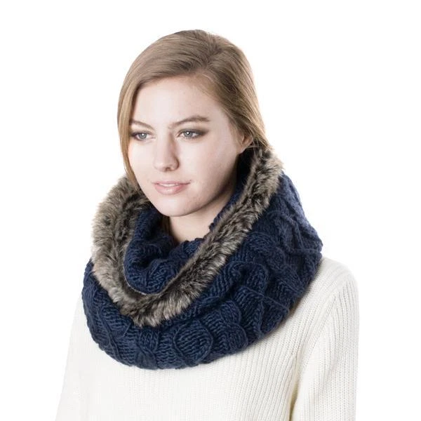 Bufanda cálida infinita de piel sintética para mujer Foto 1 de 1