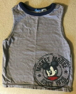 Boy’s Tags Removed Size 24M? - Blue Mickey Mouse Sleeveless Tee Shirt Top - SL - Picture 1 of 3