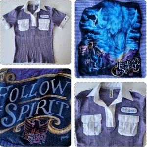 VTG Ex Novo Shirt Womens Medium 70s Retro Italy Biker Follow The Spirit Blondie - Imagen 1 de 23