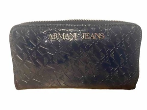 Armani Leather Purse Blue Patent Armani Excellent Condition Jeans Purse - Picture 1 of 11