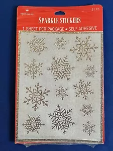Vintage NOS Hallmark Sparkle Snowflake Stickers Made in USA FREE SHIPPING!! - Picture 1 of 2
