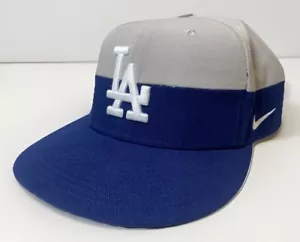 Nike True LA Dodgers 2 Tonos Azul Gris Ala Plana Snapback Sombrero Excelente Estado - Imagen 1 de 8