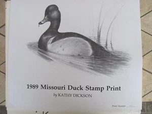MO11 1989 Missouri State Duck Stamp Print w/ stamp,folio MO11DS10 DSS - Picture 1 of 2