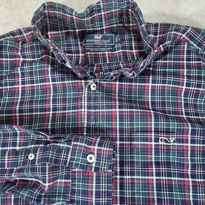 Vineyard Vines Classic Fit Tucker Langarmhemd Herren Large grün rot blau - Bild 1 von 11