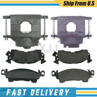 Pinzas de freno delanteras izquierda derecha y pastillas metálicas para Chevrolet K10 Suburban 1979-1980 Foto 1 de 4