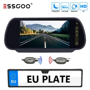 Telecamera posteriore Essgoo senza fili targa con specchietto retrovisore monitor 7'' - Foto 1 di 12