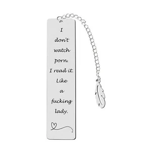 metal bookmark gift,engraved 'i don't watch porn.i read it like a fucking lad... - Bild 1 von 6
