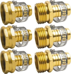 Hose Repair Connectors With Claps 5/8" Aluminum Garden Hose Repair Kit Female An - Picture 1 of 3