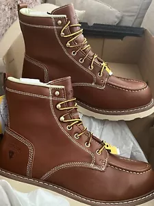 Herman Herren Leder Stahlkappe Arbeitsstiefel Braun Größe 13 Neu im Karton - Bild 1 von 6