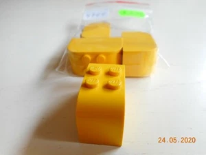 4x Lego 4744 Stein 2x4x2 oben beidseitig abgerundet gelb - Bild 1 von 2