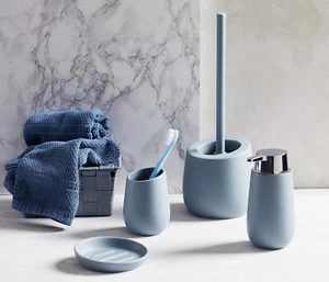 Toilettenbürste 4-teilig Set WC-Bürste Seifenspender Seifenablage Zahnputzbecher - Bild 1 von 3