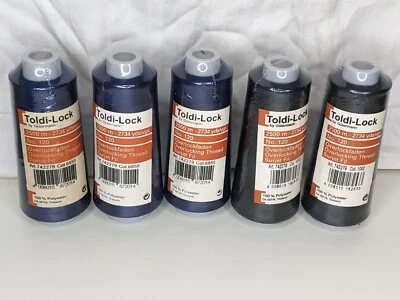 Maxi Lock Serger Thread 3000yds/Cone 100% Polyester Lot of 5  2 Black And 3 Blue - Image 1 of 4