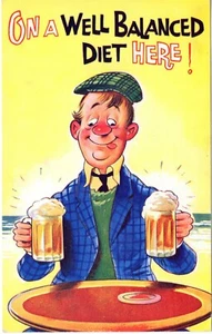 1960's70's Bamforth Seaside Comic Postcard # 2472 On a Well Balanced Diet Here - Bild 1 von 2