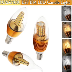 1X 10X 220V E27 E14 Led Candle Light Bulbs 12w Chandelier Bulbs 220v Smd E14 - Picture 1 of 16